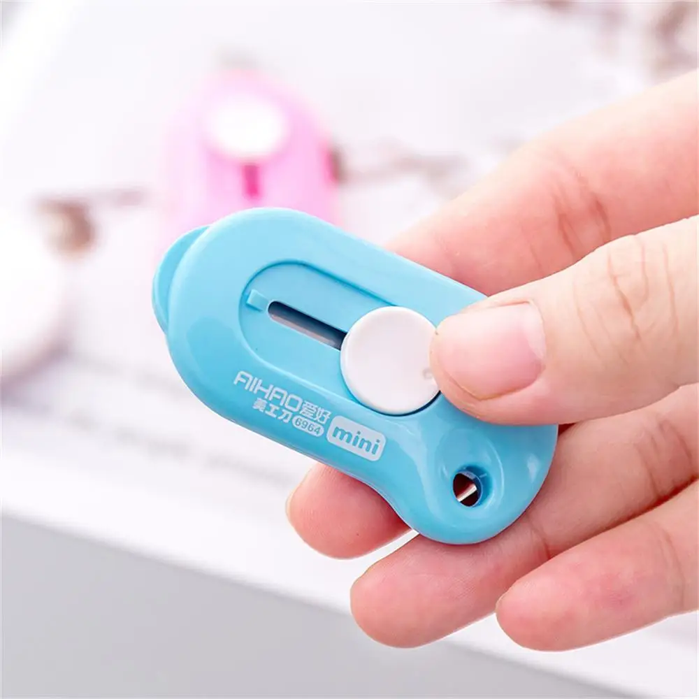 1~10PCS Cute Solid Color Mini Portable Utility Knife Paper Cutter Cutting Paper Razor Blade Office Stationery Escolar Papelaria