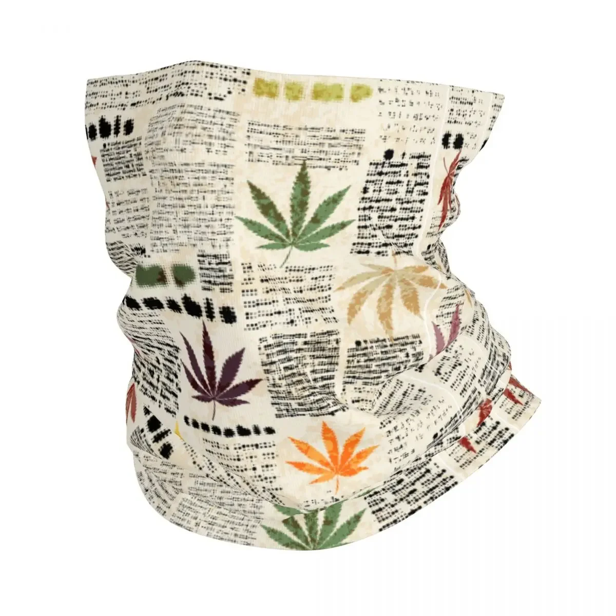 Leaf Plant Bandana Neck Gaiter Retro Style Hemp Leaves Balaclavas Face Mask Scarf Multi-use Cycling Hiking for Men