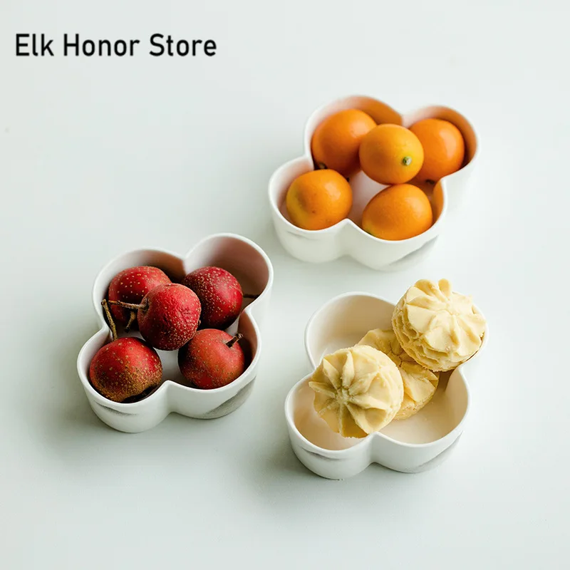 Creative Crabapple Ceramic Fruit Holder Japanese View Mountains Small Tea Plate Pastry Dim Sum Palte Snack Tray Tea Services