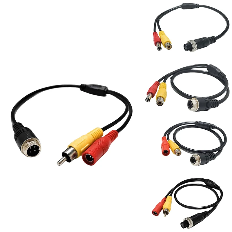 1 Piece AV & DC Power Converter Cable 4Pin Aviation Male To Female Adapter For Car Rear Camera Monitor DIY Accessories
