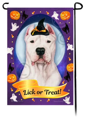 Dogo Argentino Halloween Howls Garden Flag