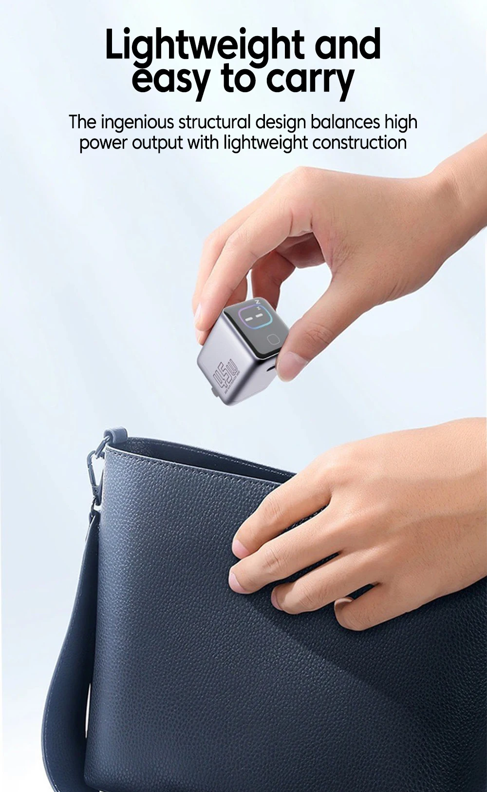 PD 45w GaN Fast Charger Type-c Port Mobile Phone Adapter With AI Smart Screen Display For iPhone 17 16 15 Samsung Xiaomi Huawei