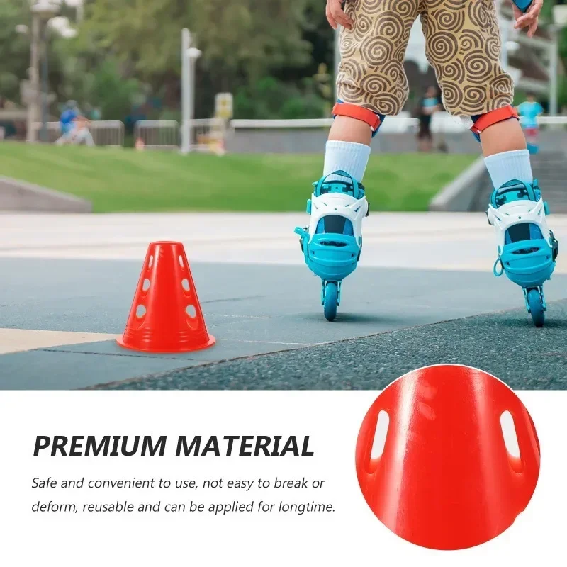 10Pcs Skate Marker Cones Roller Football Soccer Training Equipment Marking Cup Roller Roadblock Accessories Roller Skating Tools