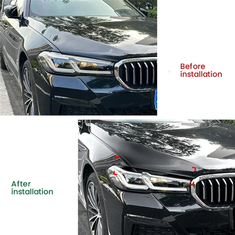 Faro delantero confiable para coche, faro delantero para párpado, ceja para bmw serie 5 G30 G31 2021-2023 de fibra de carbono