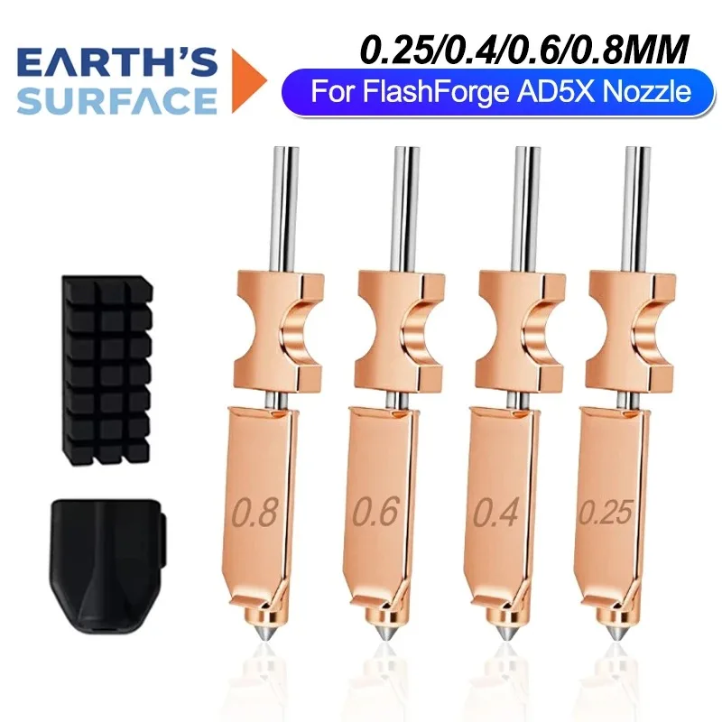 

AD5X Upgraded Hardened Steel Nozzle Kit High Temperature Resistant High Strength Quick Release Print Head Essential Replacement