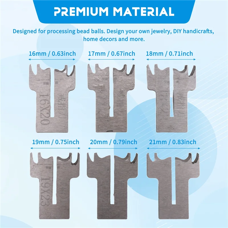 AB47-30 PCS Ring Drill Bit Set, 16-21 Mm Blades Wood Ring Drill Bit Wooden Ring Maker Steel Wood Bead Drill Bit