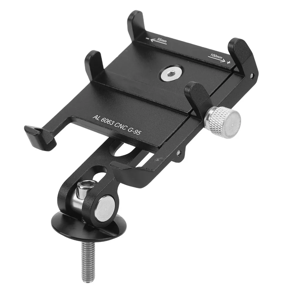 Aluminum Alloy Biking Phone Holder 270 Degree Tilt Adjustment Black Stem Fork Phone Mount Cycling Phone Holder Daily Commuting
