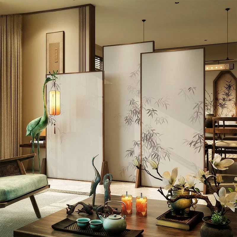 Chinese light luxury bamboo leaf , front door decoration, living room sofa background partition, clothing store mobile
