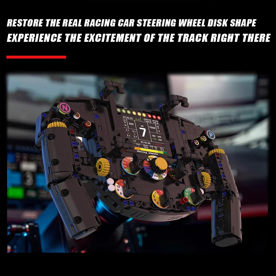 Modelo de Volante de Carros de Corrida Técnicos, Blocos de Montar, Brinquedos Criativos, Suporte para Telefone, Presente para Crianças e Adultos