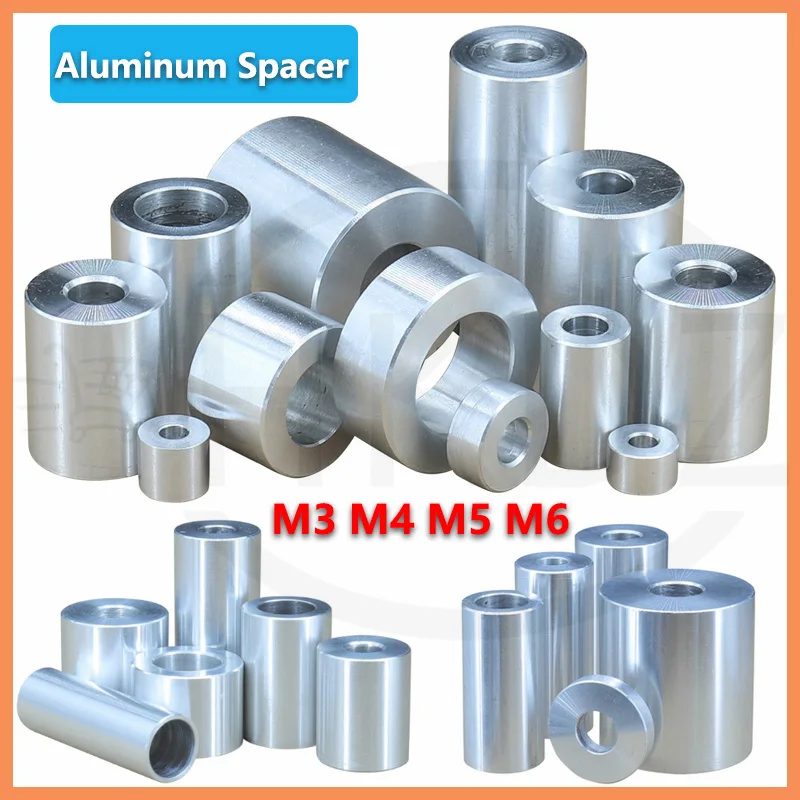 M3 M4 M5 M6 Aluminium Unthreaded Standoff Spacer Bushing Washer Round Hollow Gasket Sleeve Length 2 3 4 5 6 7 8~ 10 20mm