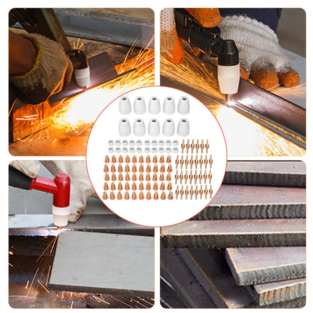 Uitgebreid PT-31 mondstuk CUT40 nikkel plasmasnijmondstuk snijmachine elektrode cup plating verbruiksartikelen combinatieset