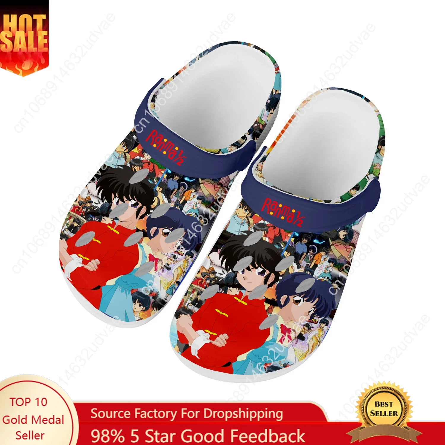 

Ranma Water Shoes Mens Womens Non-slip Fashion Home Garden Clogs Customizd Sandals Beach Breathable Hole Slippers