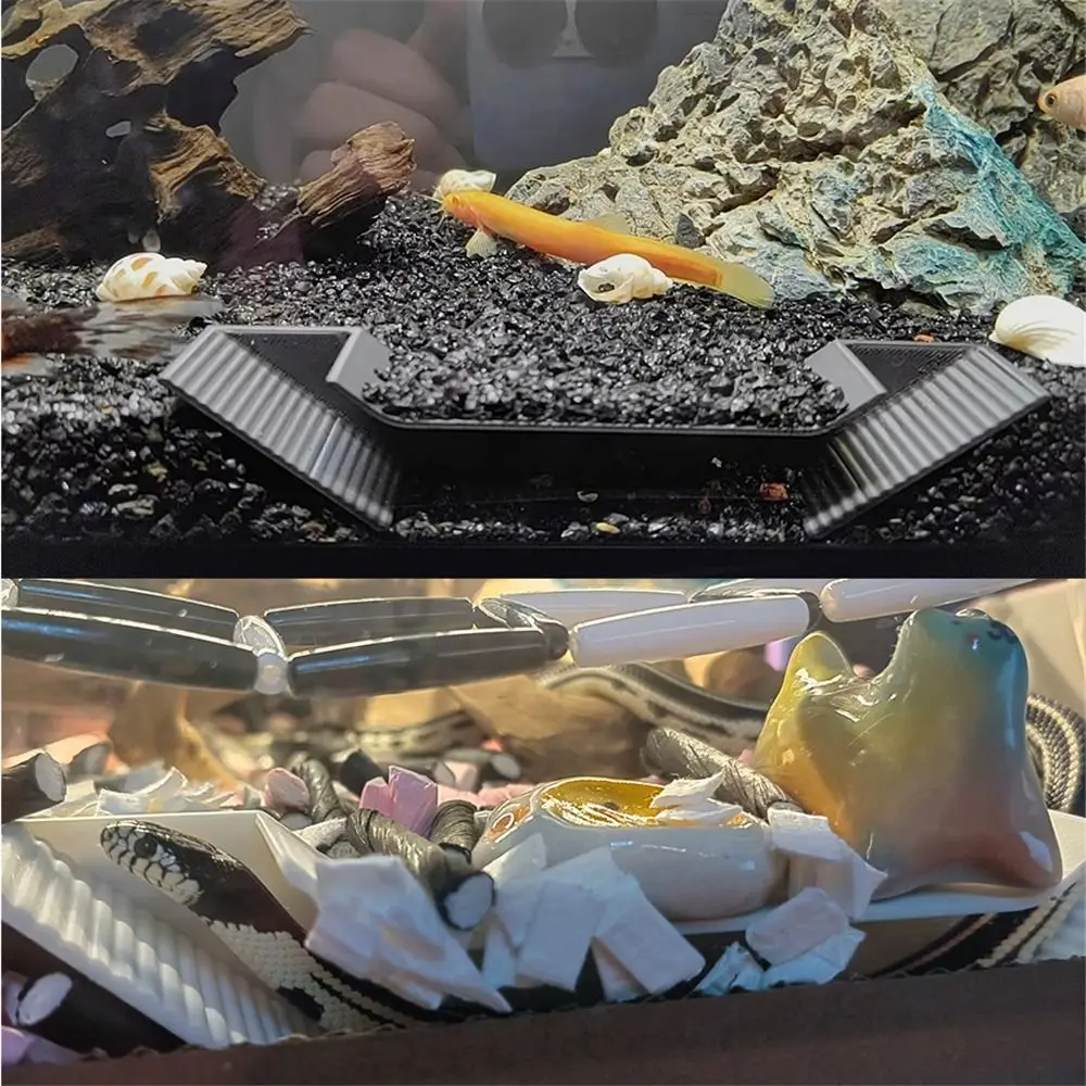 مخبأ حوض السمك المتدرج المأوى البلاستيك اللعب تربية التفريخ حوض السمك نفق الأسماك الروبيان غرفة مخفية الأسماك الروبيان السلطعون #3