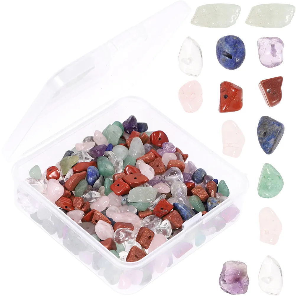 

2Sets Chip Stone Beads Multi-Color Loose Beads for DIY Jewelry Crafting Handmade Bracelet Necklace Decoration Ornament Set
