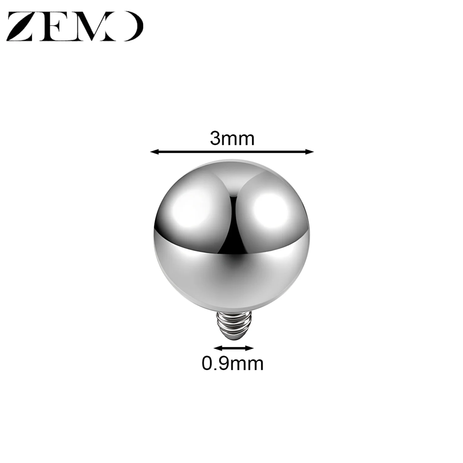 Stainless Steel Dermal Anchor Top with CZ Crystal