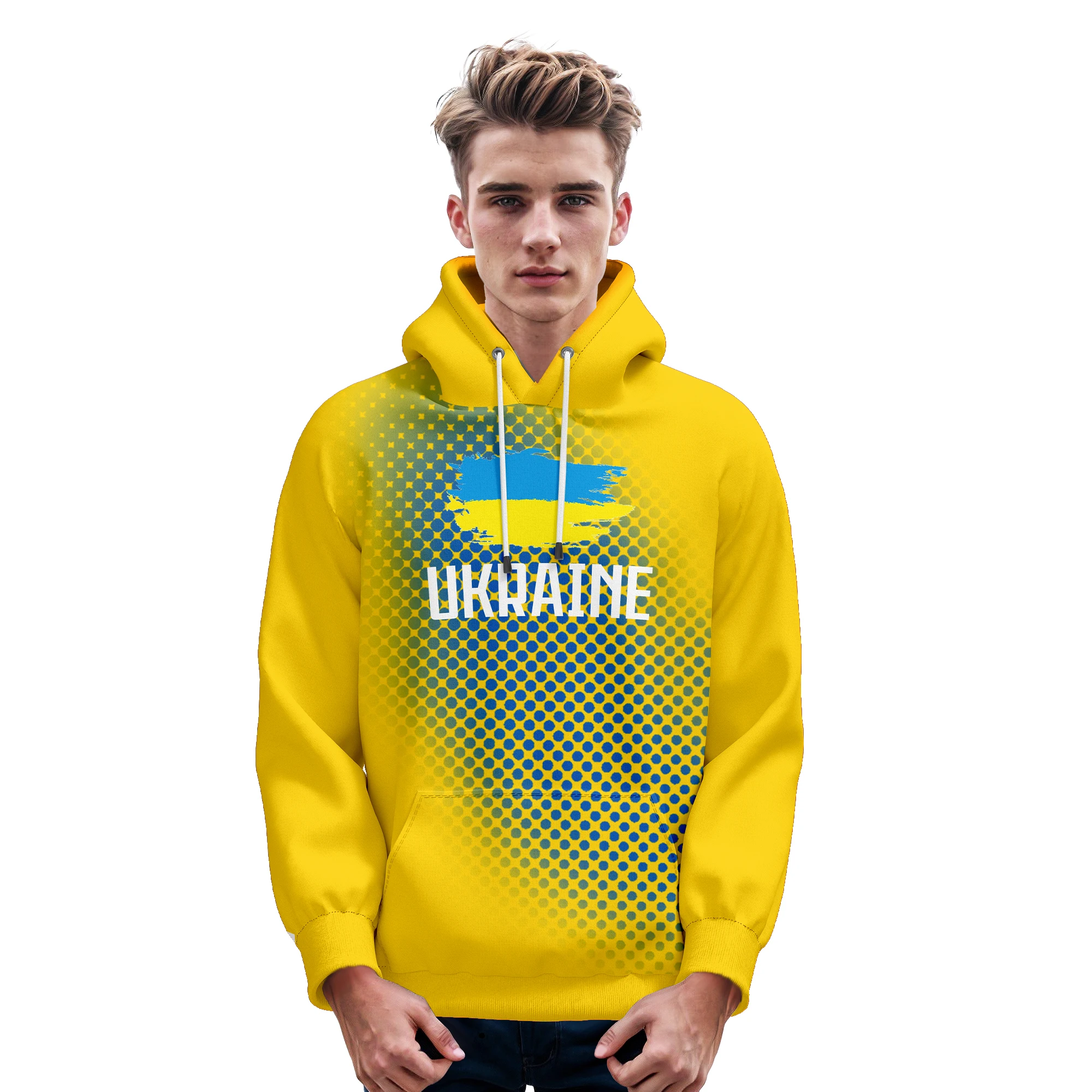 Custom Soccer Hoodies Ukraine National Team Sweatshirts Fans GiftPersonalized Name Number Football Pullover for Men Women Youth