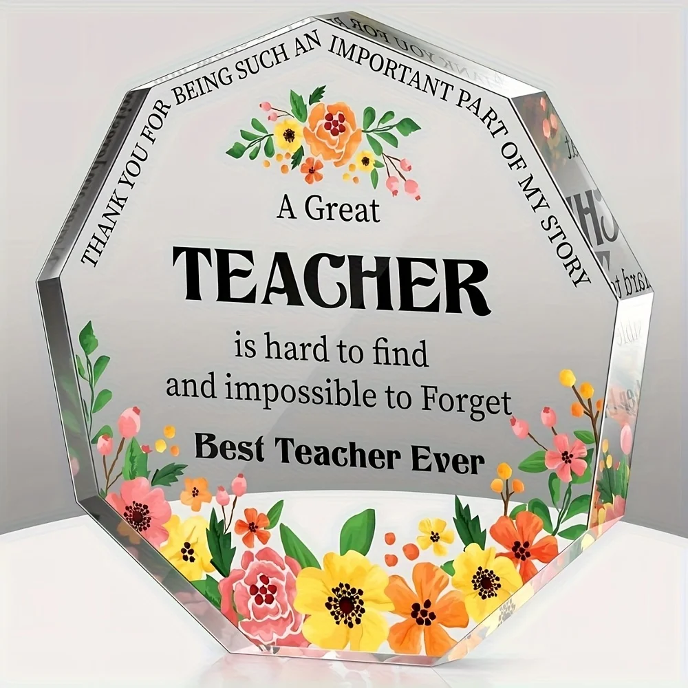Teacher Valentine Gift, Teacher Appreciation Gifts,Nonagon Flower Design, Perfect for Teacher Retirement & Office Decor Keepsake