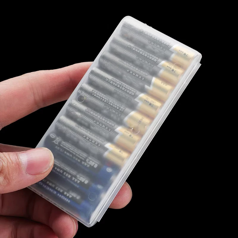 10 Slot AA AAA 18650 Plastic Battery Holder Case Organizer Container Batteries Storage Box Holder Hard Case Cover Battery Holder