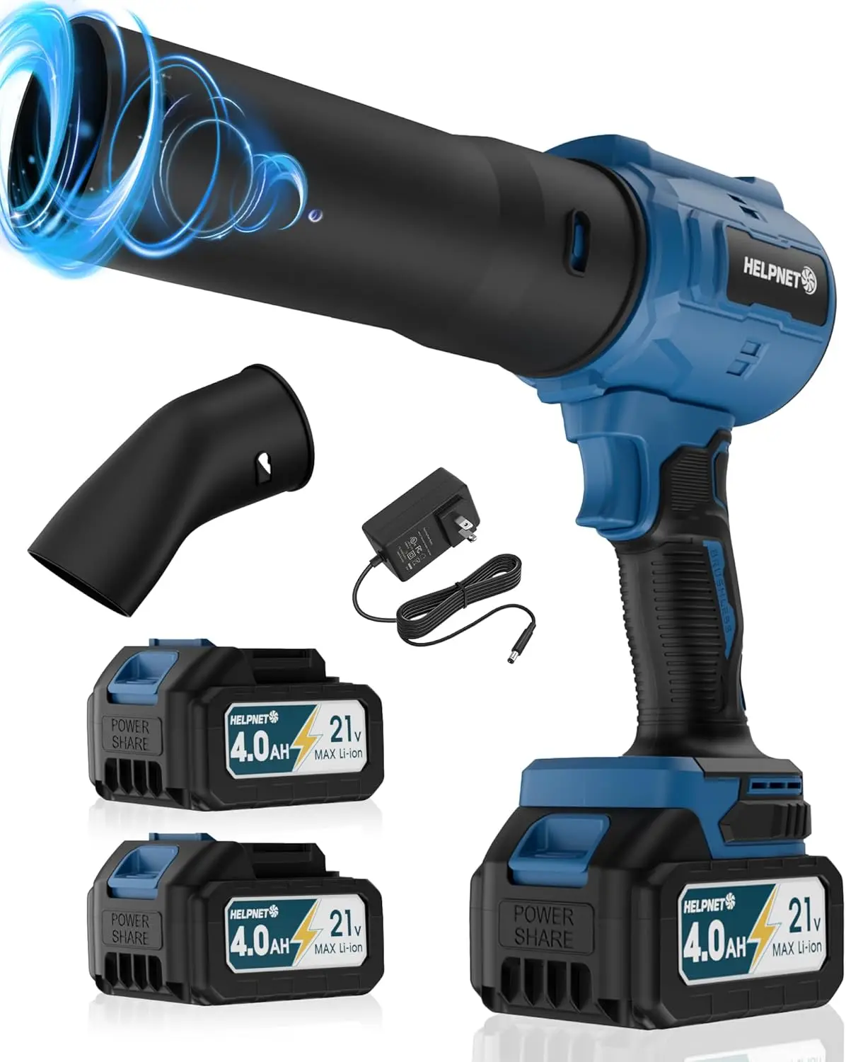 

Cordless Leaf Blower with Dual Batteries, 990000 RPM, Lightweight for Patio and Car Cleaning