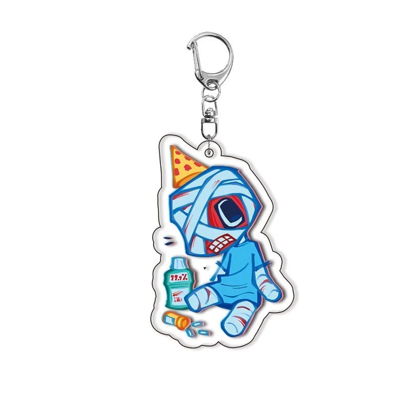 Mouthwashing Hot Horror Game Laminated Acrylic Keychains for Accessories Bag Jimmy Curly Anya Sallyface Q Version Fans Gift