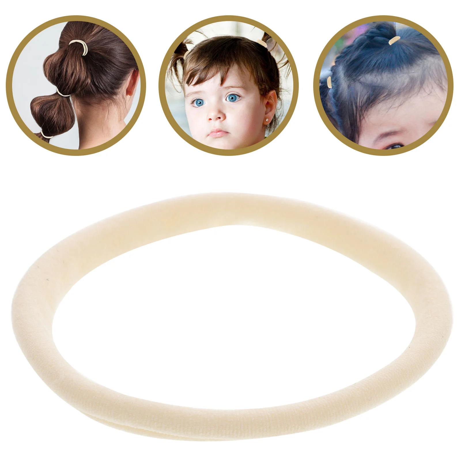 10pcs Seamless Hair Ties Elastic Hair Ring Rope Hair Bands Ponytail Holders Hair Accessory for Baby Kids (Random Color)