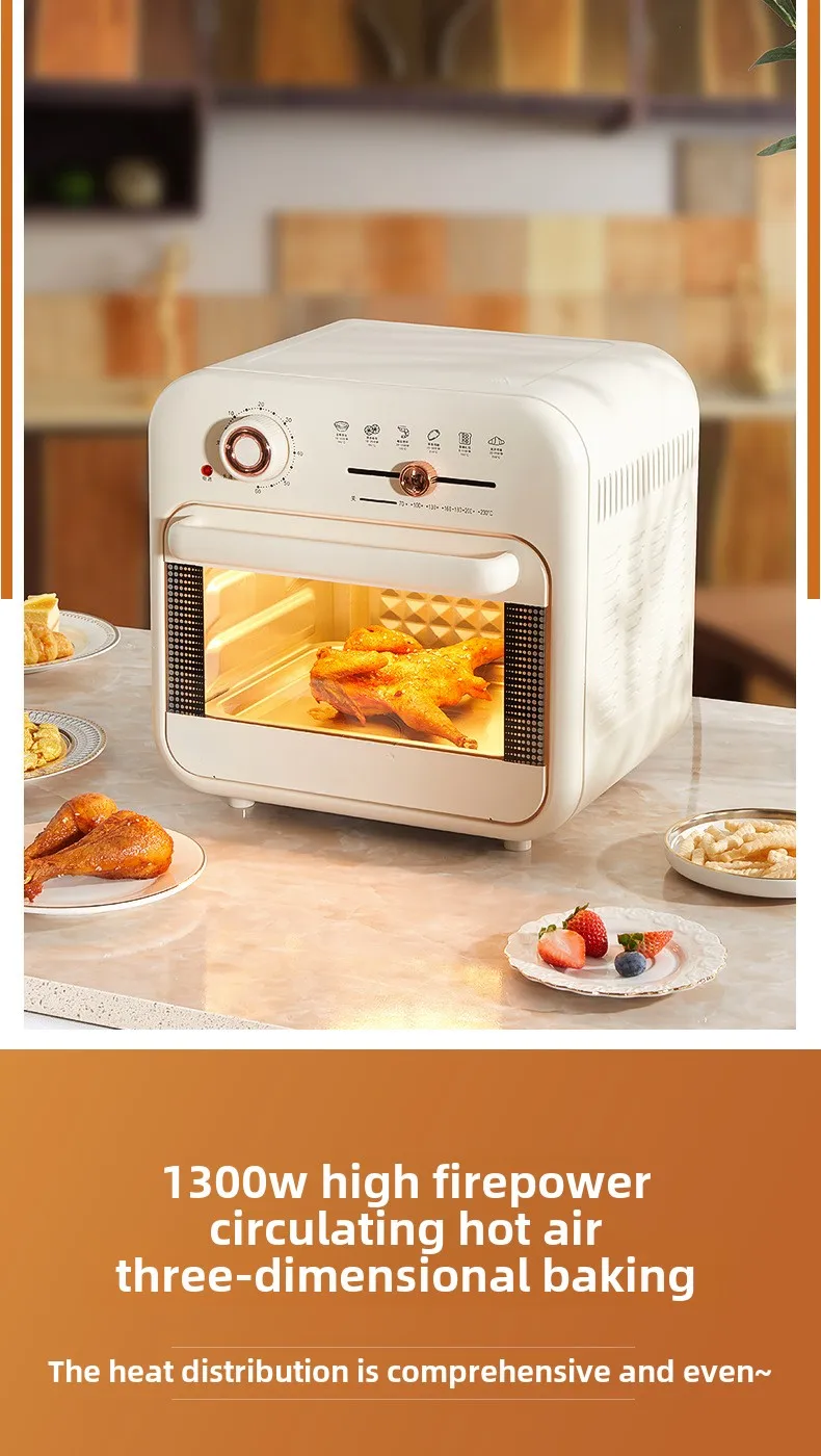 เตาอบไฟฟ้า เครื่องอบและทอดอเนกประสงค์ในครัวเรือน เตาอบทอดอากาศอัตโนมัติความจุขนาดใหญ่