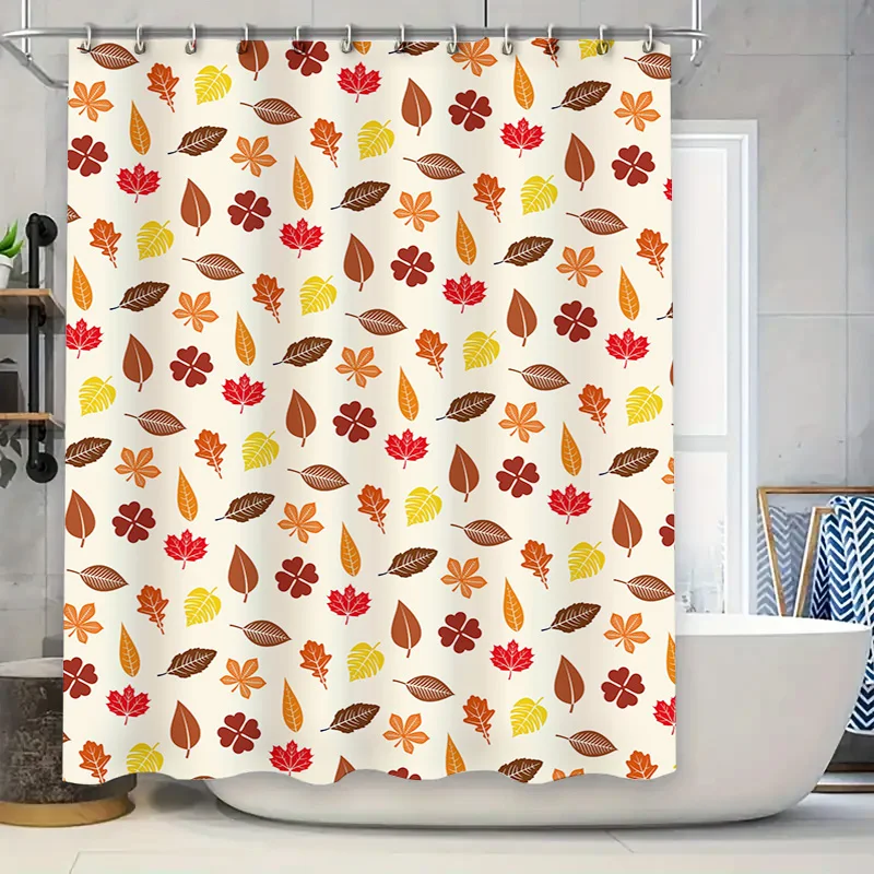 

Занавеска для душа с осенним листьями, осенняя тканевая подкладка для ванны с цветочным принтом для домашнего декора, доступны различные размеры