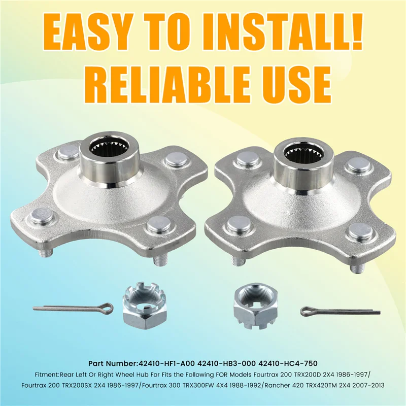 

ABTD-2Pcs Rear Axle Wheel Hub 42410-HF1-A00 42410-HB3-000 42410-HC4-750 For Honda Fourtrax 200 TRX200D 300 TRX300FW