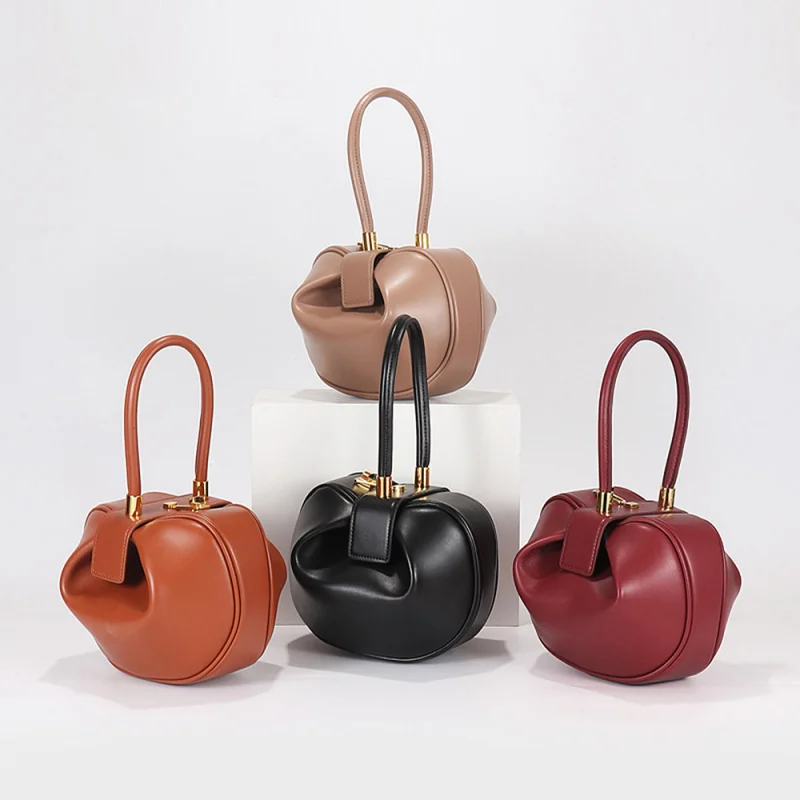 

genuine leather bags for women sac a mains femme the tote bag carry high quality bag vintage clutch Top handle New bucket bag