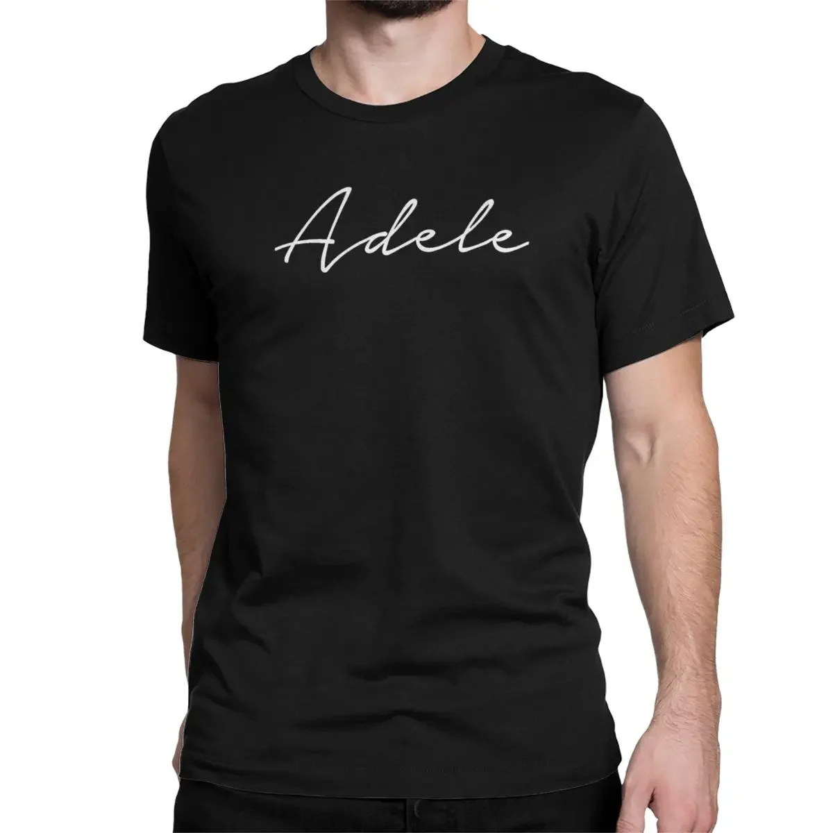 Adele Name Hand Lettering Men's T Shirt Vintage Tees Short Sleeve O Neck T-Shirt 100% Cotton 4XL 5XL Clothing