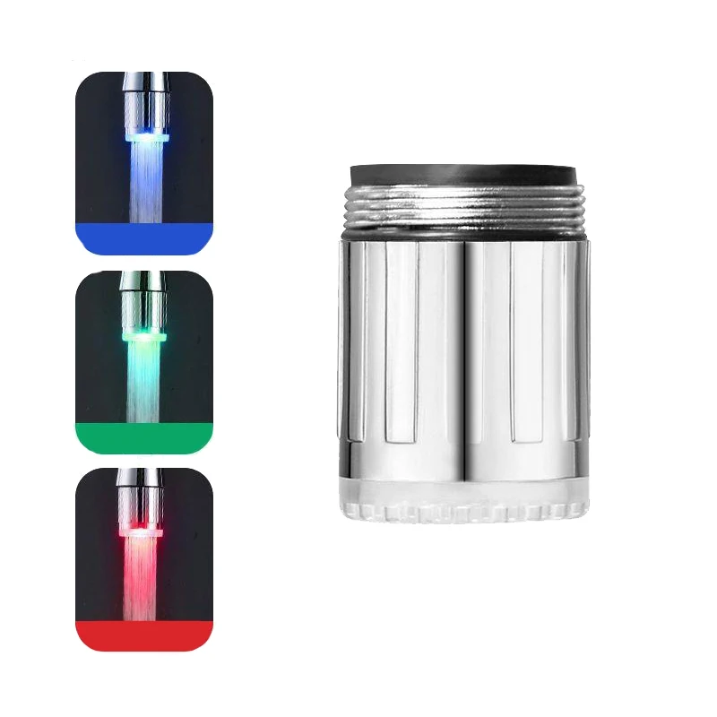 LED Temperature Control, Temperature Sensing, Three Color Color Changing Faucet, Water Spout, Home Kitchen And Bathroom A4