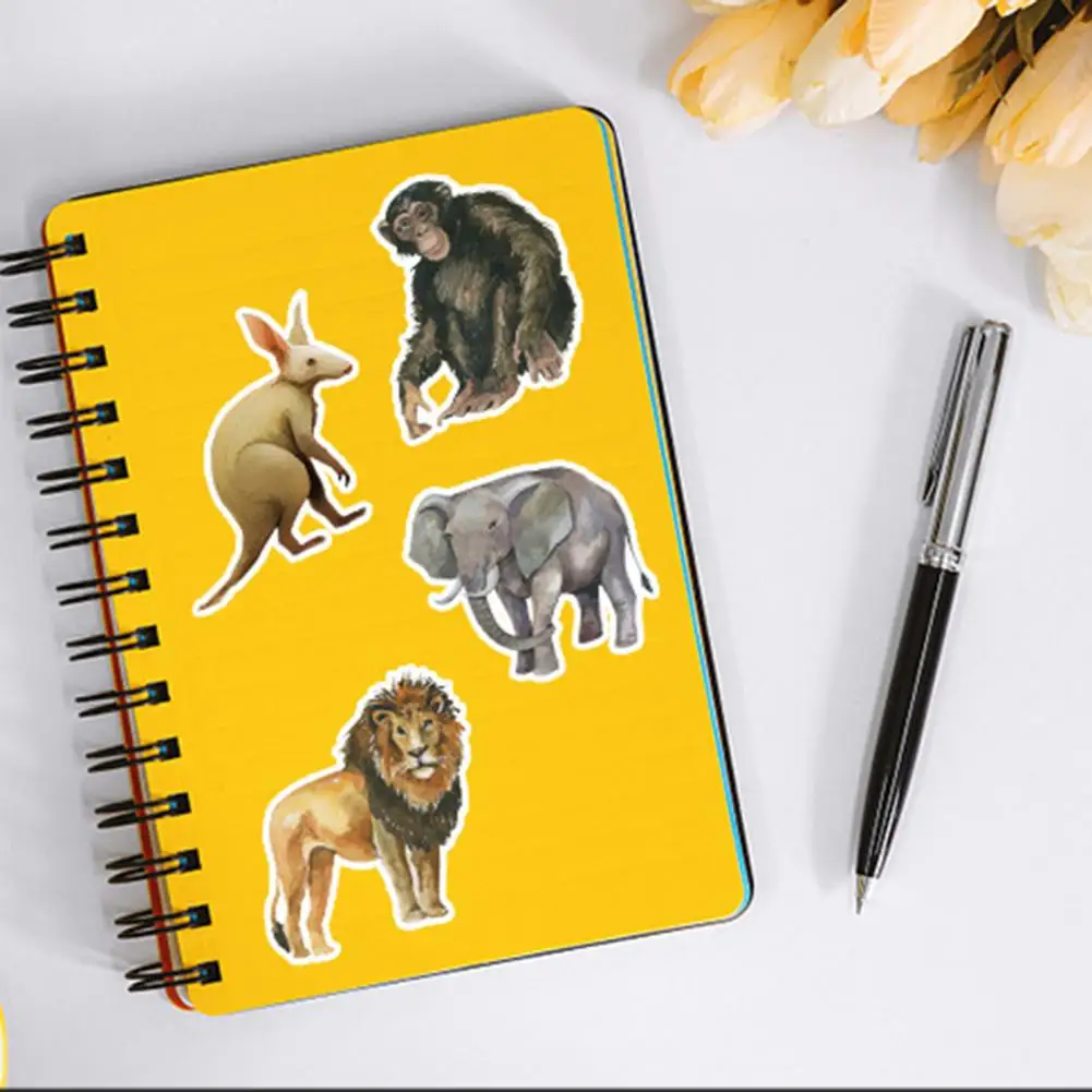 Стикеры для телефона, Набор стикеров с животными, водонепроницаемые Многоразовые наклейки для бутылок с водой, ноутбука, скрапбукинг, идеально подходит для детей, подростков, взрослых