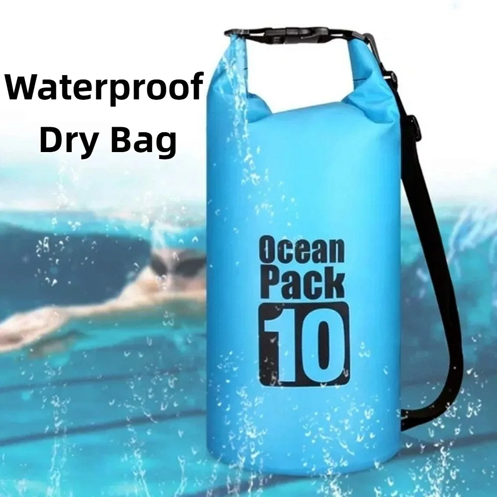 

10L Waterproof Dry Bag Waterproof Large-Capacity Swimming Bucket Bag Foldable with Shoulder Straps Beach Backpack Diving