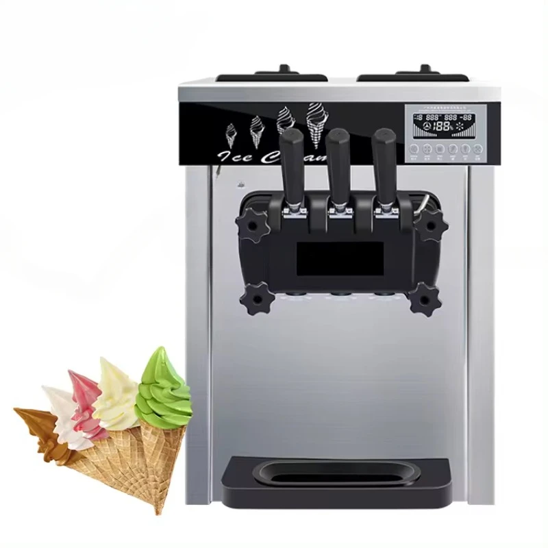 commercial table top three flavors with air pump stainless steel soft serve  ice cream machine for sale