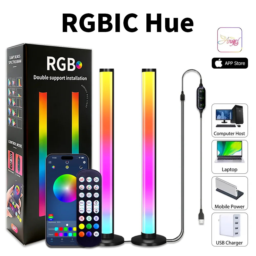 

WS2812 DC5V LED USB RGB Desktop Sound Pickup Light Gaming Music Bluetooth Rhythm Ambient Light Night Light Floor Lamp Table Lamp