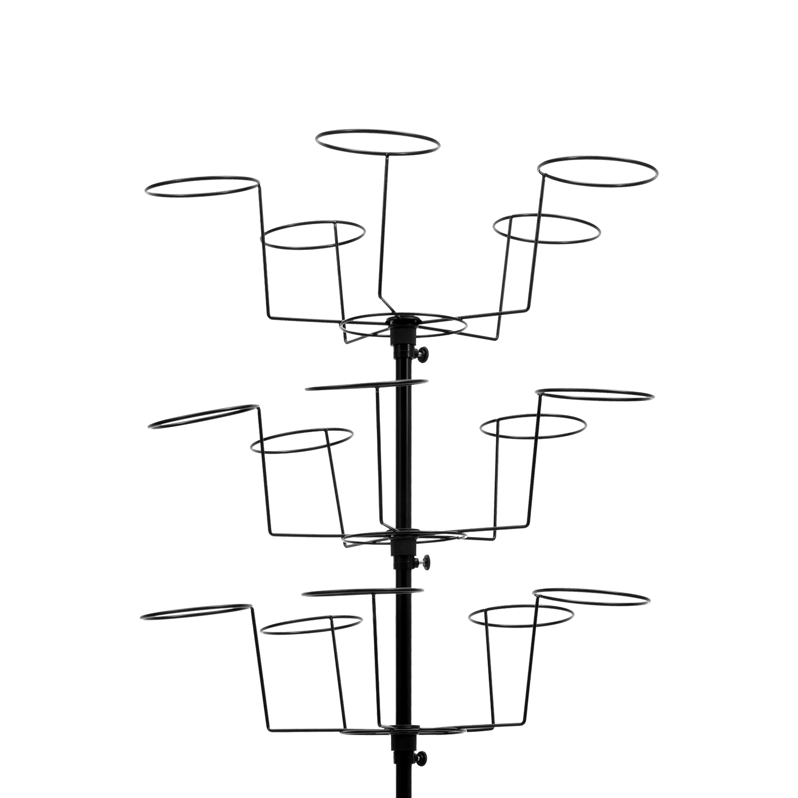 7 Tiers 35 Hats Rotatable Iron Rack Wig Scarve Storage Holder Shelf Rack Hat Cap Display Stand Hanger Load 5kg/11.02lbs