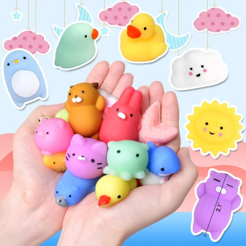 50pcs Pequeno Animal Bonito Pet Seal Jun Pequeno Coelho Brinquedo Criativo Pinching Música Descompressão Brinquedo das Crianças