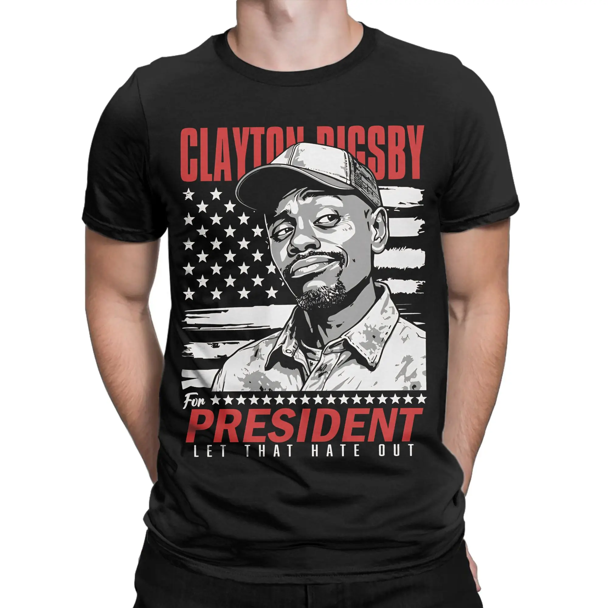 Retro Clayton Bigsby for President  T-Shirts for Men Women  Vintage 100% Cotton Tee Shirt Round Collar Short Sleeve T Shirts