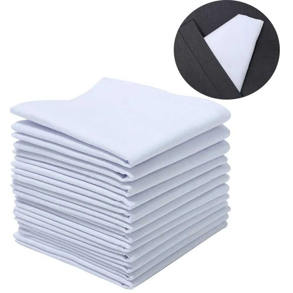 

100% Cotton Handkerchief Cloth Diner Banquet Wedding Party Home Table Decorations 12Pcs 40x40cm White Napkins Reusable Napkin