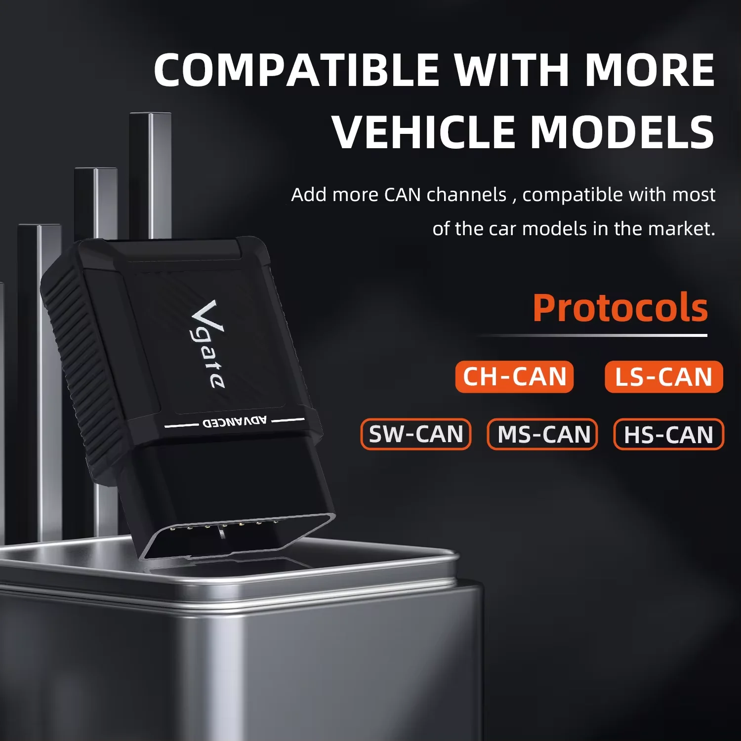 Vgate VLinker MS Bluetooth V2.3 Advanced OBD Scanner OBD2 Car Diagnostic Tool OBD Code Reader pk ELM327 V1.5 for IOS/Android/PC view 3