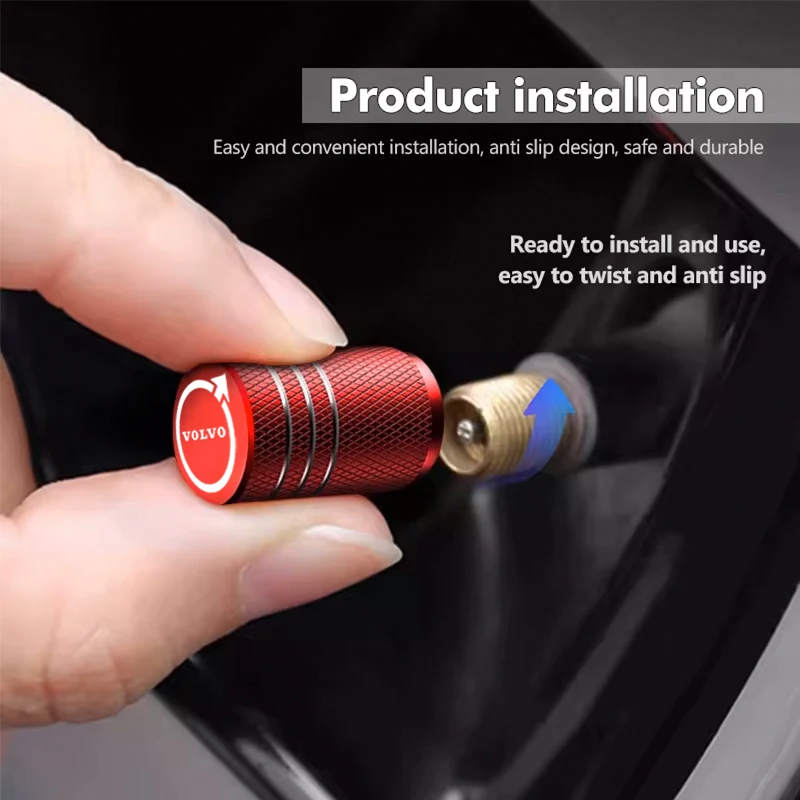 For Volvo V40 S90 olestar AWD XC40 S80 T6 V90 XC90 XC60 V50 S60 V70 V 4Pcs Car Wheel Tire Valve Caps Logo Dust Cover Accessories view 5
