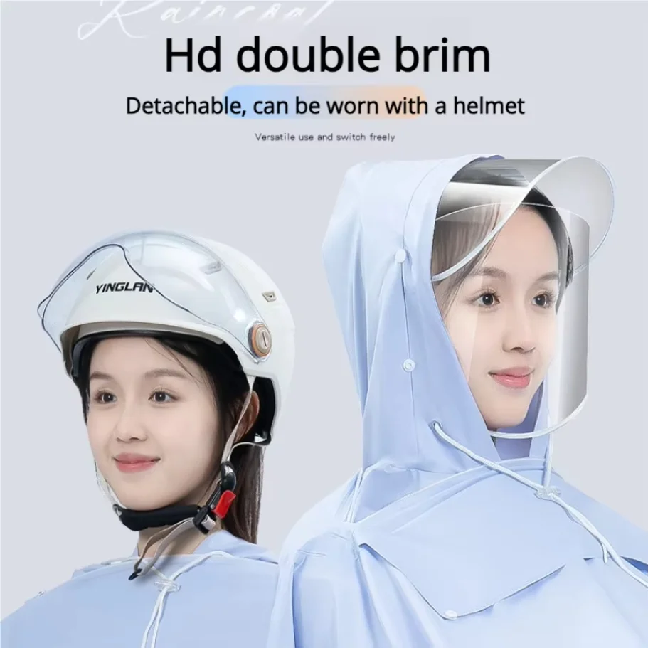 2-in-1 riding raincoat electric bicycle cover with enlarged and thickened cloak raincoat for rainstorm prevention