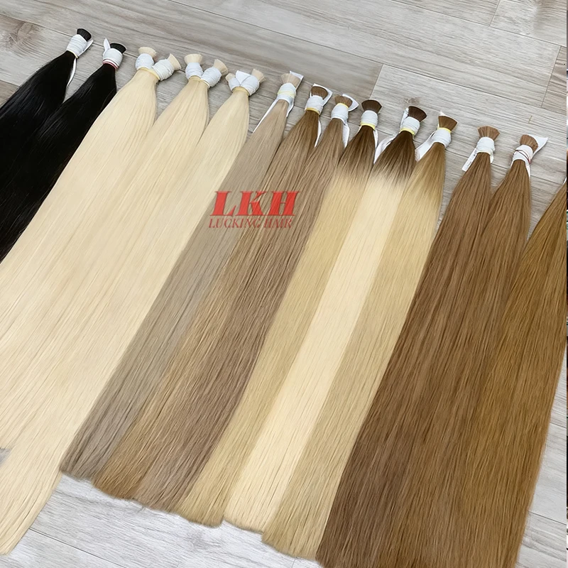 Venta al por mayor de cabello humano crudo de alta calidad, proveedor de fábrica, cabello Remy con cutícula alineada, personalizable 2