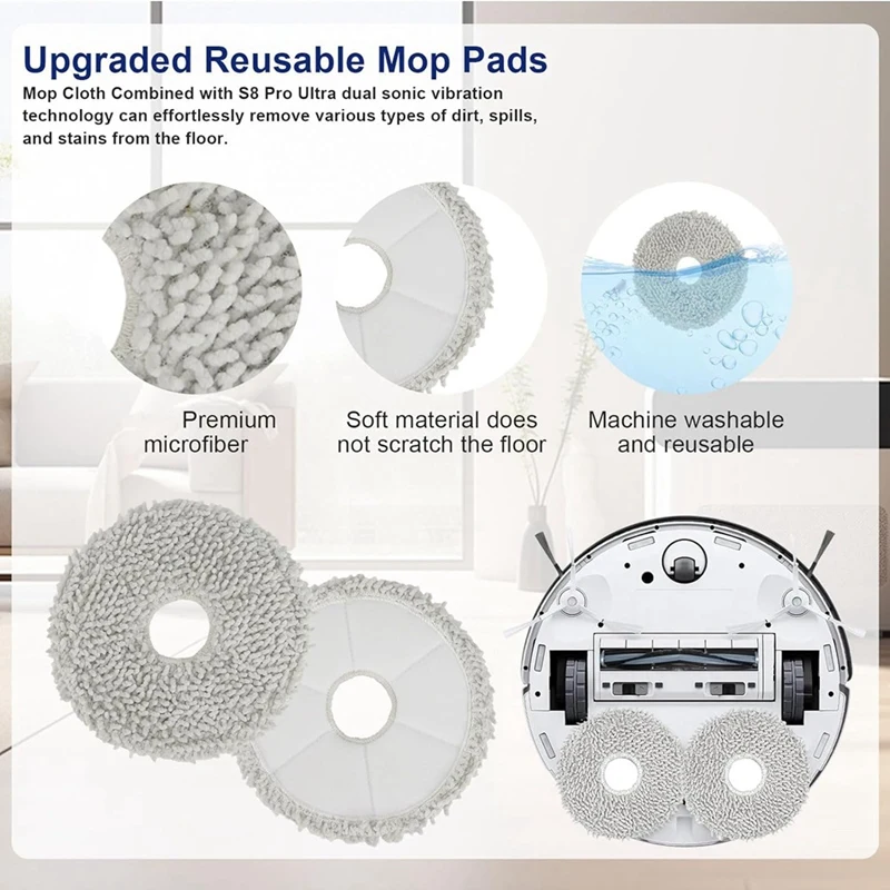 Ecovacs Deebot Robot Aspirador Peças de Reposição, Escova Lateral Principal, Filtro Hepa, Mop Pads, Sacos De Pó, T20, Omni, T20