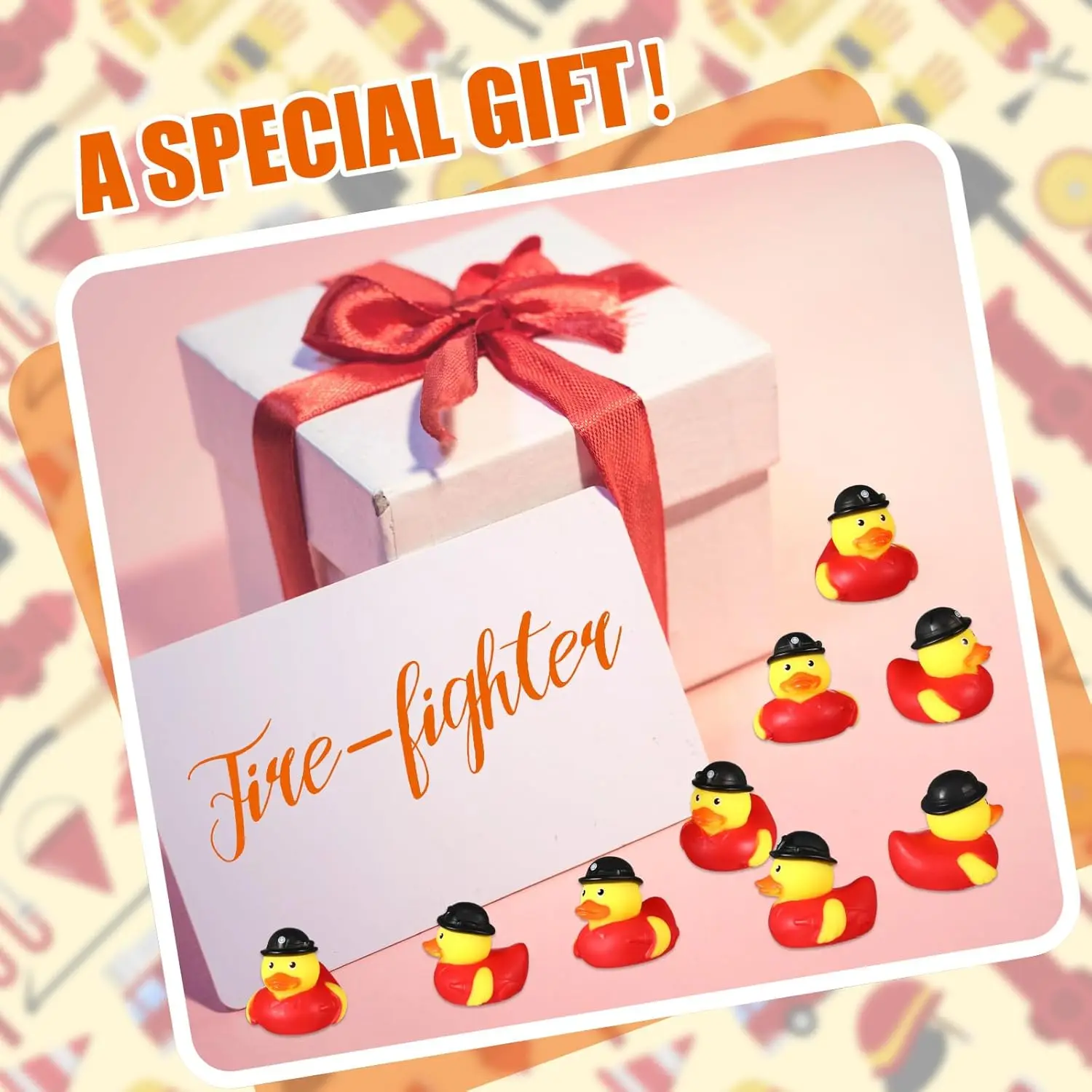 12/24/48 قطعة بطة مطاطية لرجل الإطفاء 2 بوصة لعبة حمام البط المطاطية الرائعة للحفلات هدايا حفلات أعياد الميلاد ألعاب حمام السباحة BeacH