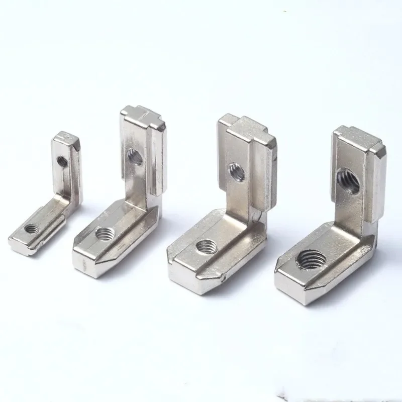 10PCS T Slot L-Shape Aluminum Profile Interior Corner Connector Joint Bracket for 2020 3030 4040 4545 EU Alu-profile with screws