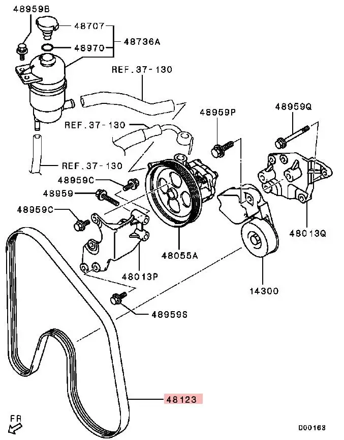 L200 PAJERO MONTERO TRITON 4D56 BELT,ALTERNATOR & OTHERS 1340A085 6PK1495