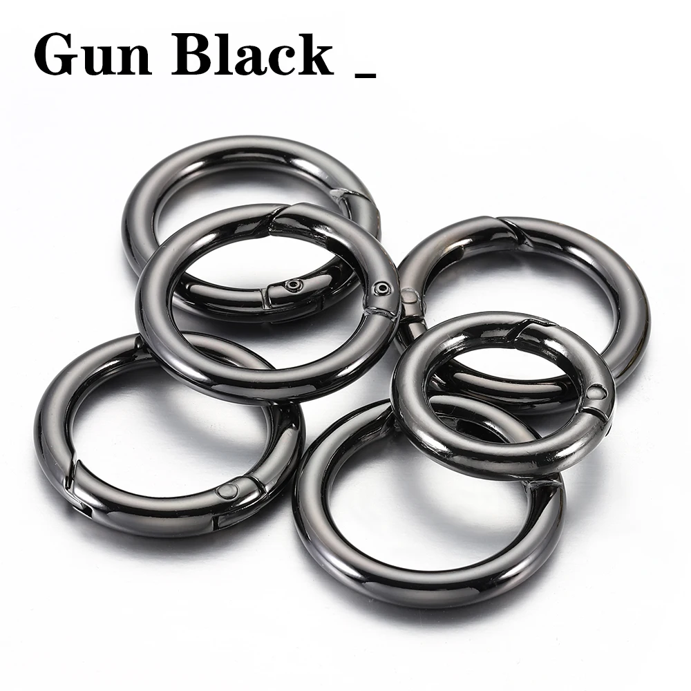 10pcs 5pcs Spring Clasp Keychain Rings KC Gold Color Openable Round Carabiner Hook Buckle Bag Chain for DIY Key Jewelry Making