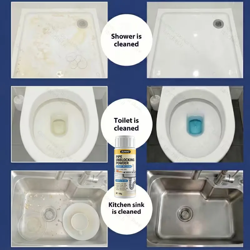 Pipe Unblocking Powder Efficient Unclogging Gentle Care For Home Drain Cleaner view 4