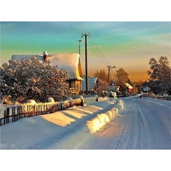 Landscape DIY Embroidery Cross Stitch 11CT Kits Needlework Craft Set Cotton Thread Printed Canvas Home Decoration   Sell
